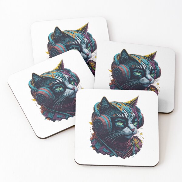 Item preview,  funny cat in headphones designed and sold by jkrphoto.