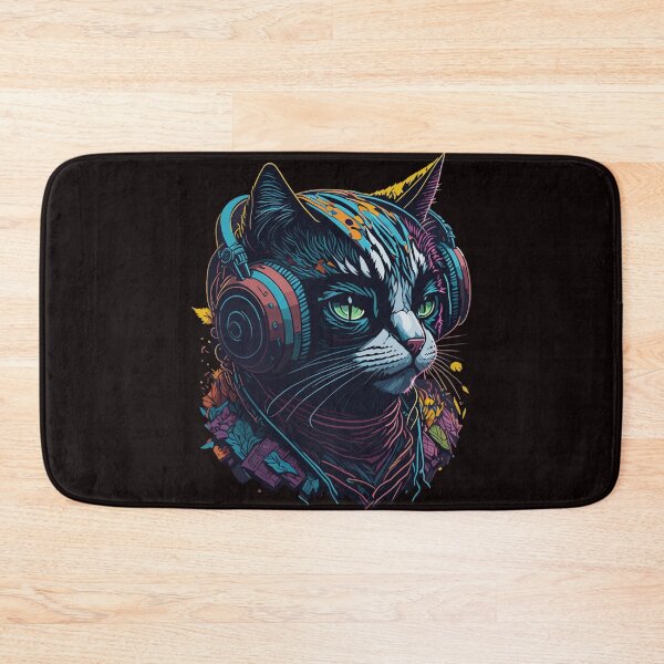 Item preview,  funny cat in headphones designed and sold by jkrphoto.