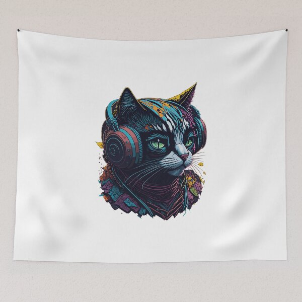 Item preview,  funny cat in headphones designed and sold by jkrphoto.