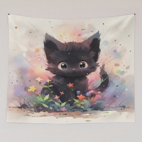 Item preview, Playful Black Cat designed and sold by dcwildfinds.