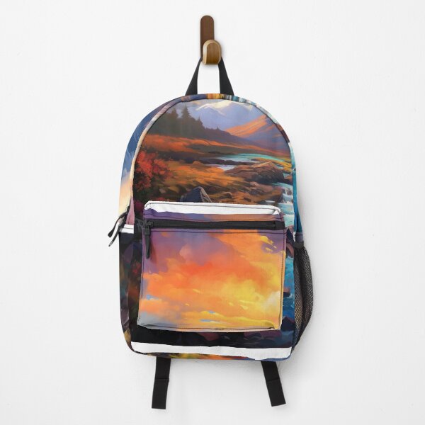 Item preview, Psychedelic Colourful Scottish Highlands River Landscape designed and sold by dreamythreads.