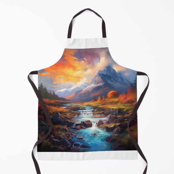Item preview, Psychedelic Colourful Scottish Highlands River Landscape designed and sold by dreamythreads.