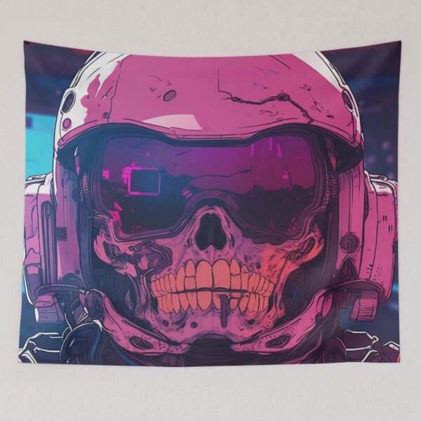 Item preview, Cyberpunk Mech Pilot Skull designed and sold by Nightarcade.