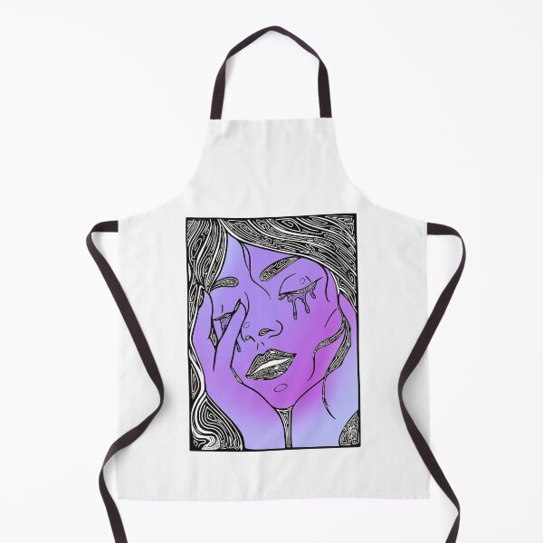 Item preview, Retro Abstract Crying Woman -Vintage Comic Pop-art - Black and Purple designed and sold by Mitch616Art.