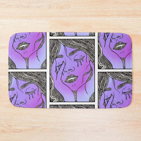 Item preview, Retro Abstract Crying Woman -Vintage Comic Pop-art - Black and Purple designed and sold by Mitch616Art.