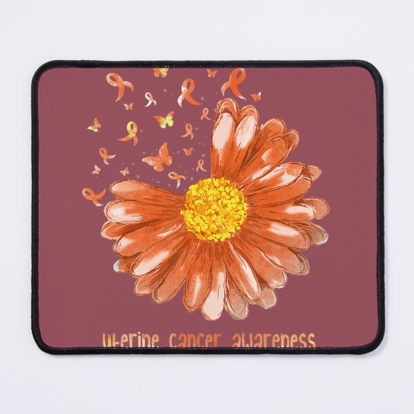 Item preview, Daisy Butterfly Peach Ribbon Uterine Cancer Awareness designed and sold by hmzrfutp21.