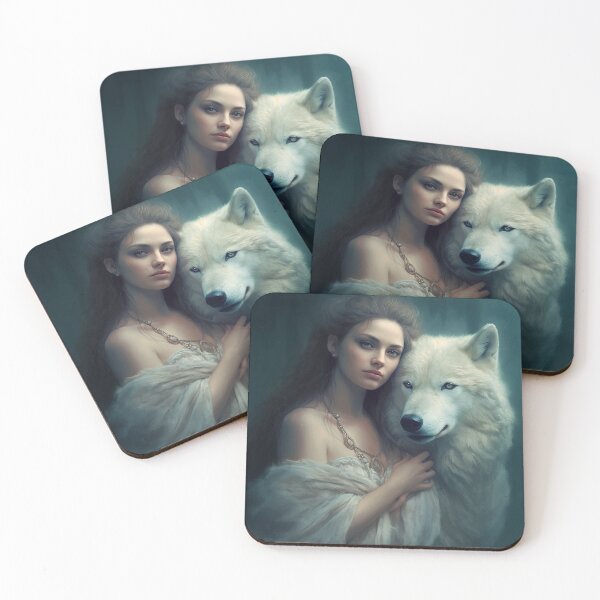 Item preview, Mysterious Woman and White Wolf designed and sold by Erika Kaisersot.