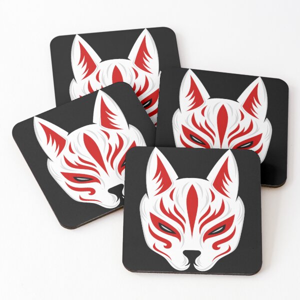 Item preview, Kawaii Kitsune Mask Sticker  designed and sold by Dark-Matter02.