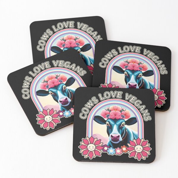 Item preview, Cows Love Vegans Vegan Black Angus Cow Lover Floral Flower Crown Animal Rights Ver1 designed and sold by thecatcouch.