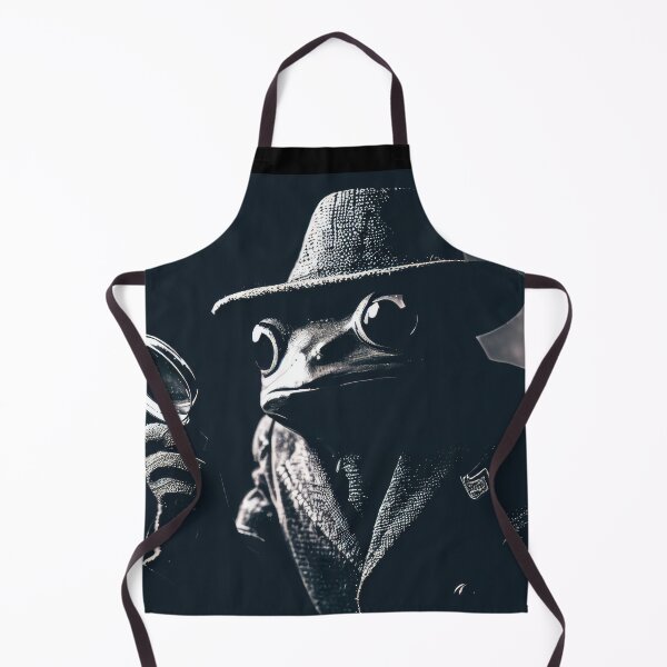 Item preview, Detective Frog with a Magnifying Glass in Black and White Style designed and sold by B-BrushArtworks.