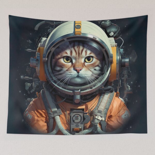 Item preview, Portrait of a cat astronaut designed and sold by miss-keysmash.