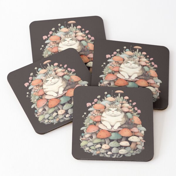Item preview, Feline Forest Fungi: Whimsical Adventures of Cats and Mushrooms designed and sold by KittyStampedeCo.