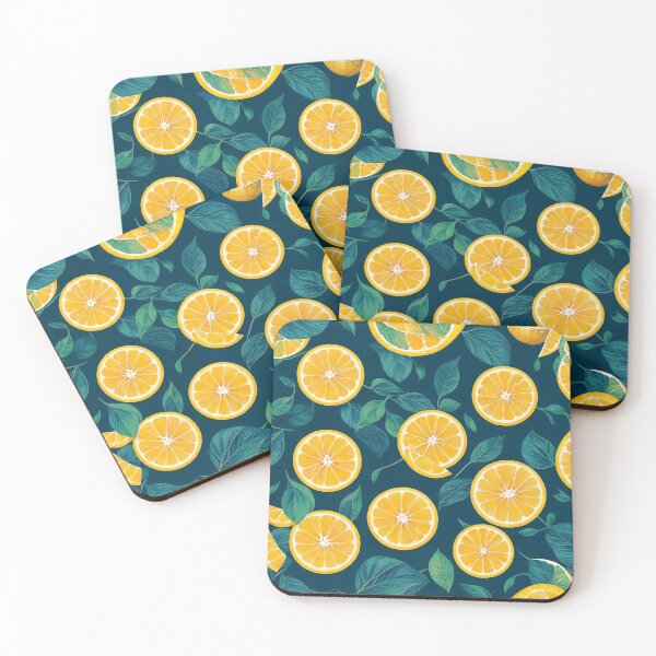 Item preview, Yellow lemon and green leafs pattern  designed and sold by TomFrontierArt.