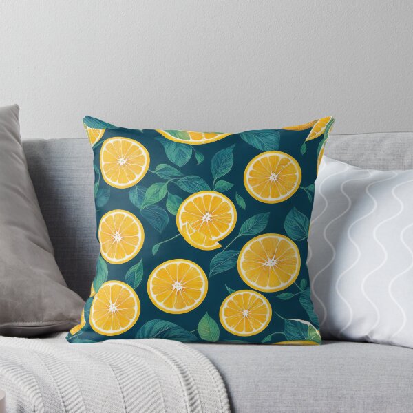Item preview, Yellow lemon and green leafs pattern  designed and sold by TomFrontierArt.