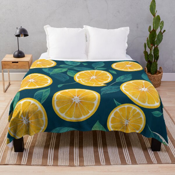 Item preview, Yellow lemon and green leafs pattern  designed and sold by TomFrontierArt.