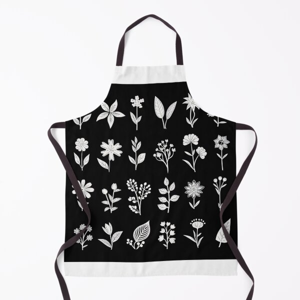 Item preview, White flowers on black background designed and sold by TogetherDshop.