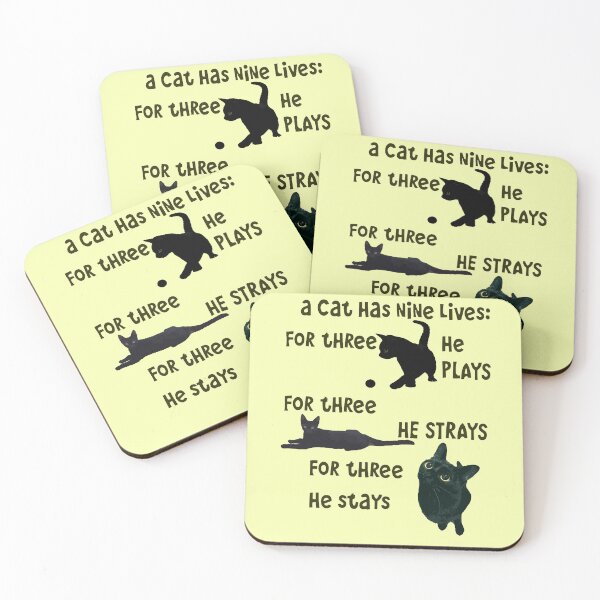 Item preview, A Cat Has Nine Lives He Plays He Strays He Stays Quote designed and sold by taiche.