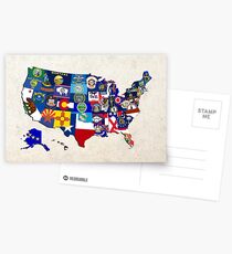USA-Staatsflaggen-Karten-Mosaik Postkarten