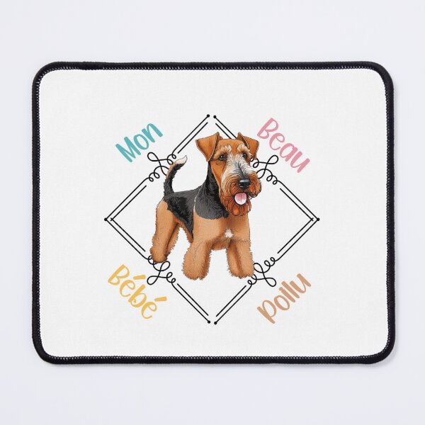 Item preview, Airedale Terrier dog (Waterside Terrier, Bingley Terrier, Working Terrier or Warfedale Terrier), my beautiful hairy baby for Terrier lovers, in French. designed and sold by isaweb.