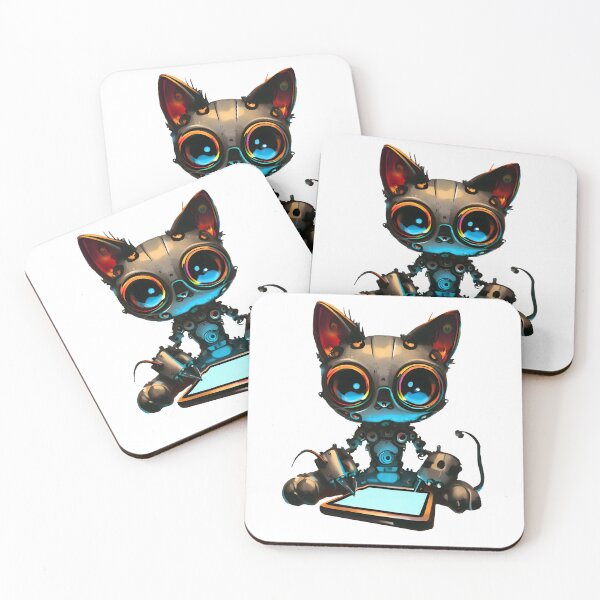 Item preview, Robo-Cat Playing On A Tablet! designed and sold by kukamatsu.