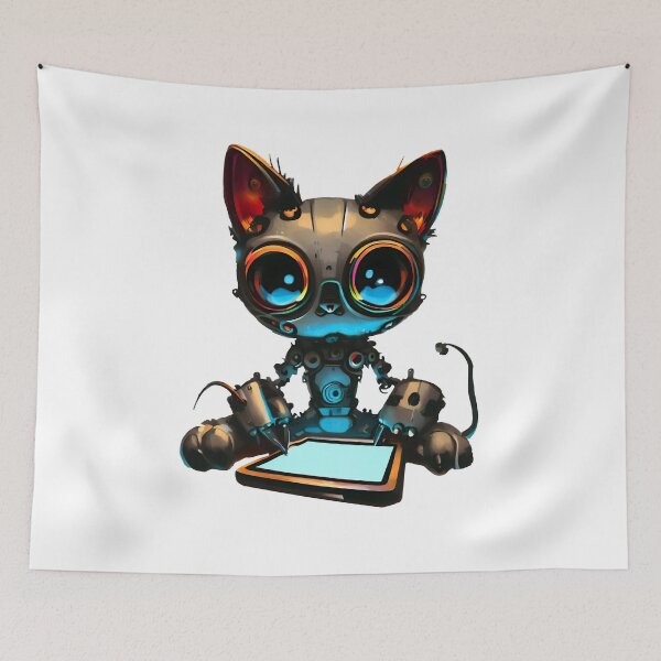 Item preview, Robo-Cat Playing On A Tablet! designed and sold by kukamatsu.