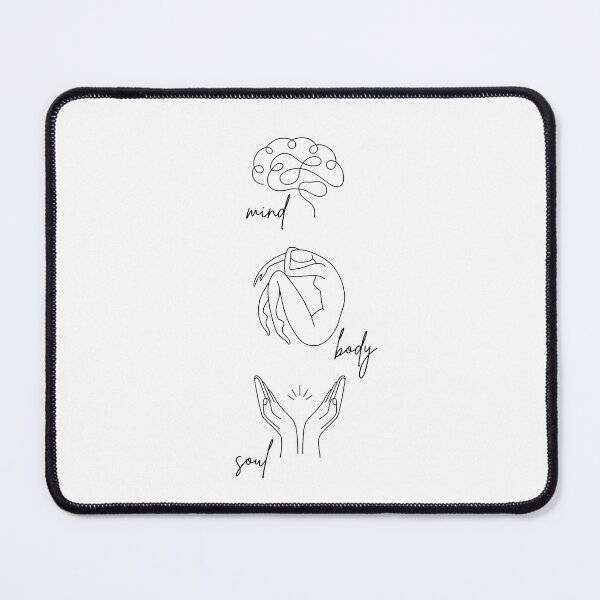 Item preview, Mind Body Soul Minimalist Black and White Mental Health Art designed and sold by RueBennet.
