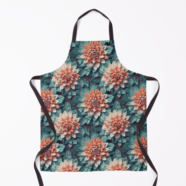 Artikelvorschau, Chrysantheme 3D Orange & Cyan Blumenmuster entworfen und verkauft von Sturdust.