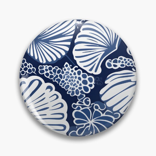Item preview, White and Blue Ocean Seashells Pattern designed and sold by palaco210.