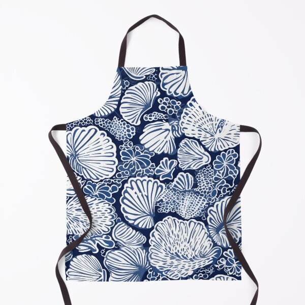 Item preview, White and Blue Ocean Seashells Pattern designed and sold by palaco210.