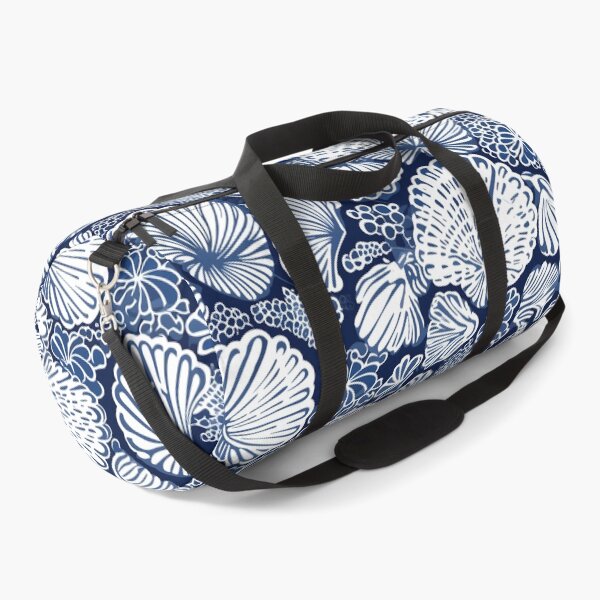 Item preview, White and Blue Ocean Seashells Pattern designed and sold by palaco210.