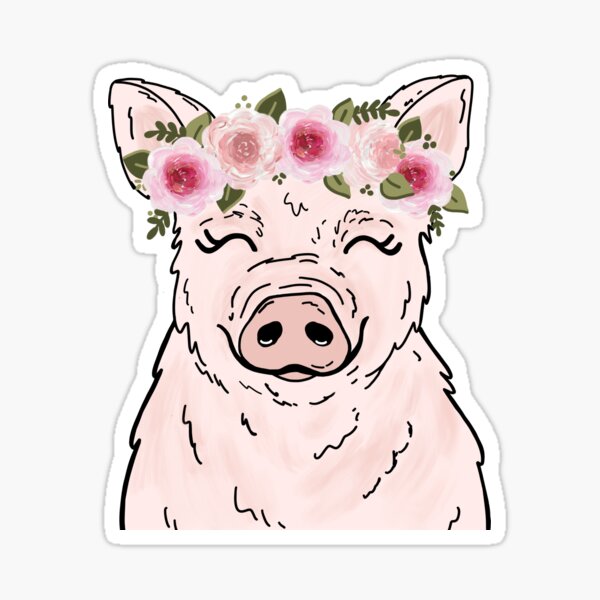 Item preview, Floral Crown Pig designed and sold by ktscanvases.