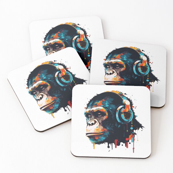 Artikelvorschau, chimpanzee with headphones entworfen und verkauft von badbug.