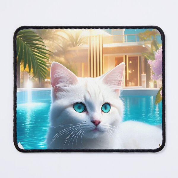 Item preview, Kitten Holiday at night by the pool designed and sold by YuniaMiyu.