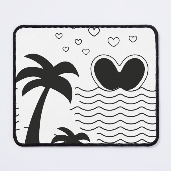 Item preview, Love Paradise Island, Romantic Landscape Line art designed and sold by Printable-Cutie.