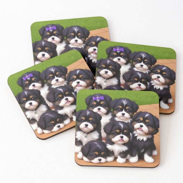 Item preview, Una camada de lindos cachorros Shih Tzu de pelo corto designed and sold by allhistory.