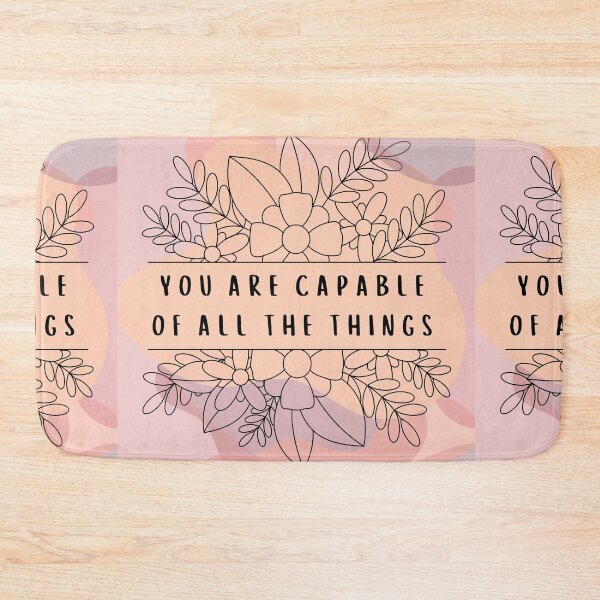 Item preview, You Are Capable Pink Flower Line Art designed and sold by RueBennet.