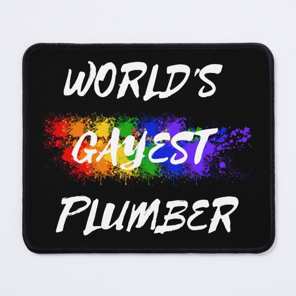 Item preview, World's Gayest Plumber Queer Humor With Rainbow Colors For Gay Plumbers For Pride Month In Black designed and sold by LuckyKermit.