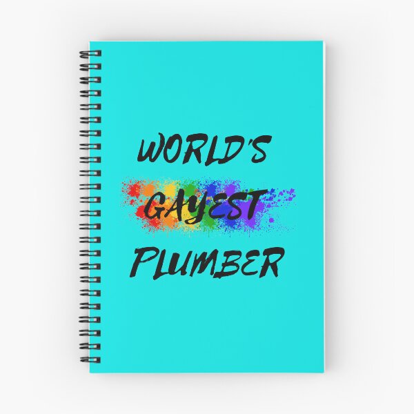 Item preview, World's Gayest Plumber Queer Humor With Rainbow Colors For Gay Plumbers For Pride Month In Cyan designed and sold by LuckyKermit.