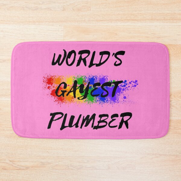 Item preview, World's Gayest Plumber Queer Humor With Rainbow Colors For Gay Plumbers For Pride Month In Pink designed and sold by LuckyKermit.