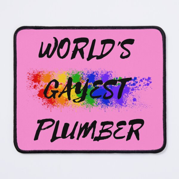 Item preview, World's Gayest Plumber Queer Humor With Rainbow Colors For Gay Plumbers For Pride Month In Pink designed and sold by LuckyKermit.