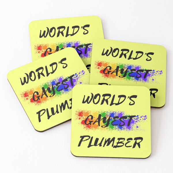 Item preview, World's Gayest Plumber Queer Humor With Rainbow Colors For Gay Plumbers For Pride Month In Yellow designed and sold by LuckyKermit.