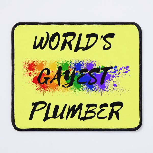 Item preview, World's Gayest Plumber Queer Humor With Rainbow Colors For Gay Plumbers For Pride Month In Yellow designed and sold by LuckyKermit.