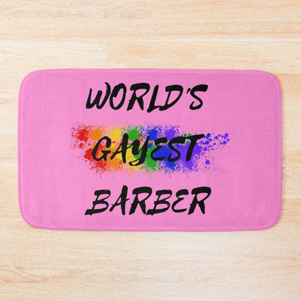 Item preview, World's Gayest Barber Queer Humor With Rainbow Colors For Gay Barbers For Pride Month In Pink designed and sold by LuckyKermit.