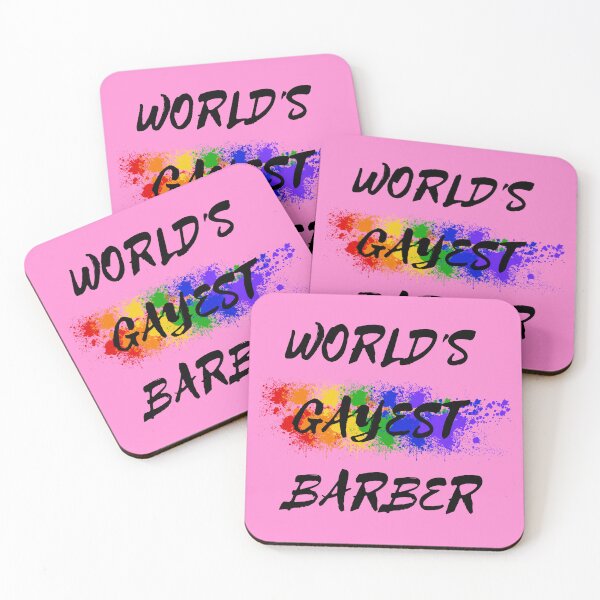 Item preview, World's Gayest Barber Queer Humor With Rainbow Colors For Gay Barbers For Pride Month In Pink designed and sold by LuckyKermit.