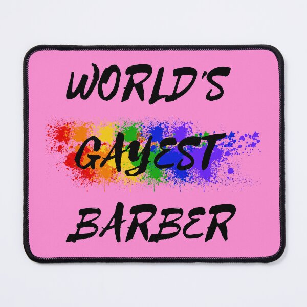Item preview, World's Gayest Barber Queer Humor With Rainbow Colors For Gay Barbers For Pride Month In Pink designed and sold by LuckyKermit.