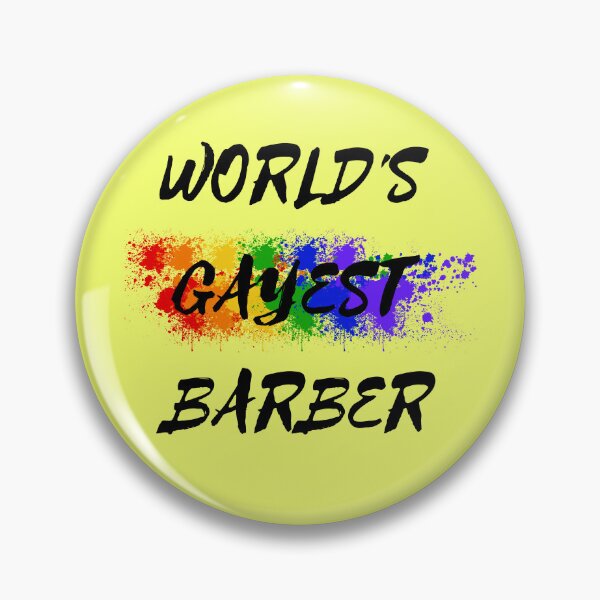 Item preview, World's Gayest Barber Queer Humor With Rainbow Colors For Gay Barbers For Pride Month In Yellow designed and sold by LuckyKermit.