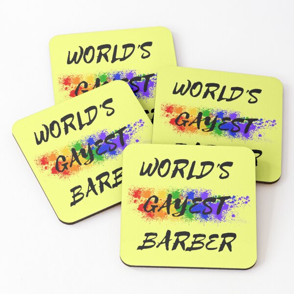 Item preview, World's Gayest Barber Queer Humor With Rainbow Colors For Gay Barbers For Pride Month In Yellow designed and sold by LuckyKermit.