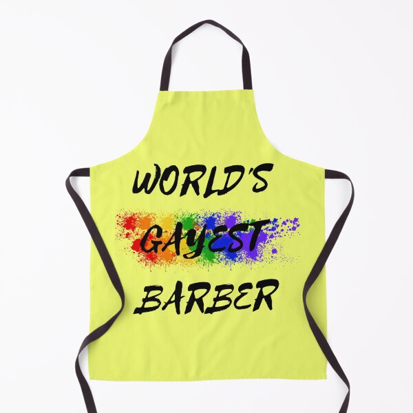 Item preview, World's Gayest Barber Queer Humor With Rainbow Colors For Gay Barbers For Pride Month In Yellow designed and sold by LuckyKermit.