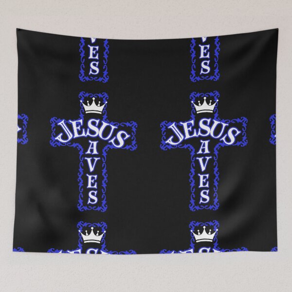 Item preview, Jesus Saves (blue) designed and sold by Tripp Art Studio.