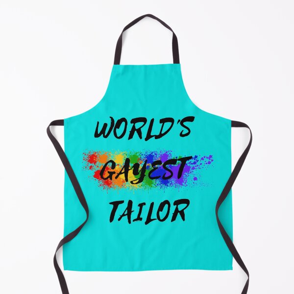 Item preview, World's Gayest Tailor Queer Humor With Rainbow Colors For Gay Tailors For Pride Month In Cyan designed and sold by LuckyKermit.